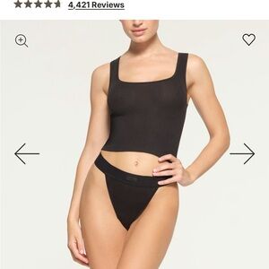 SKIMS cotton rib Black Tank Top